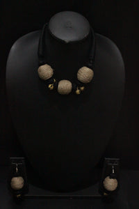 Ghungroo Embellished Handcrafted Jute Choker Necklace Set