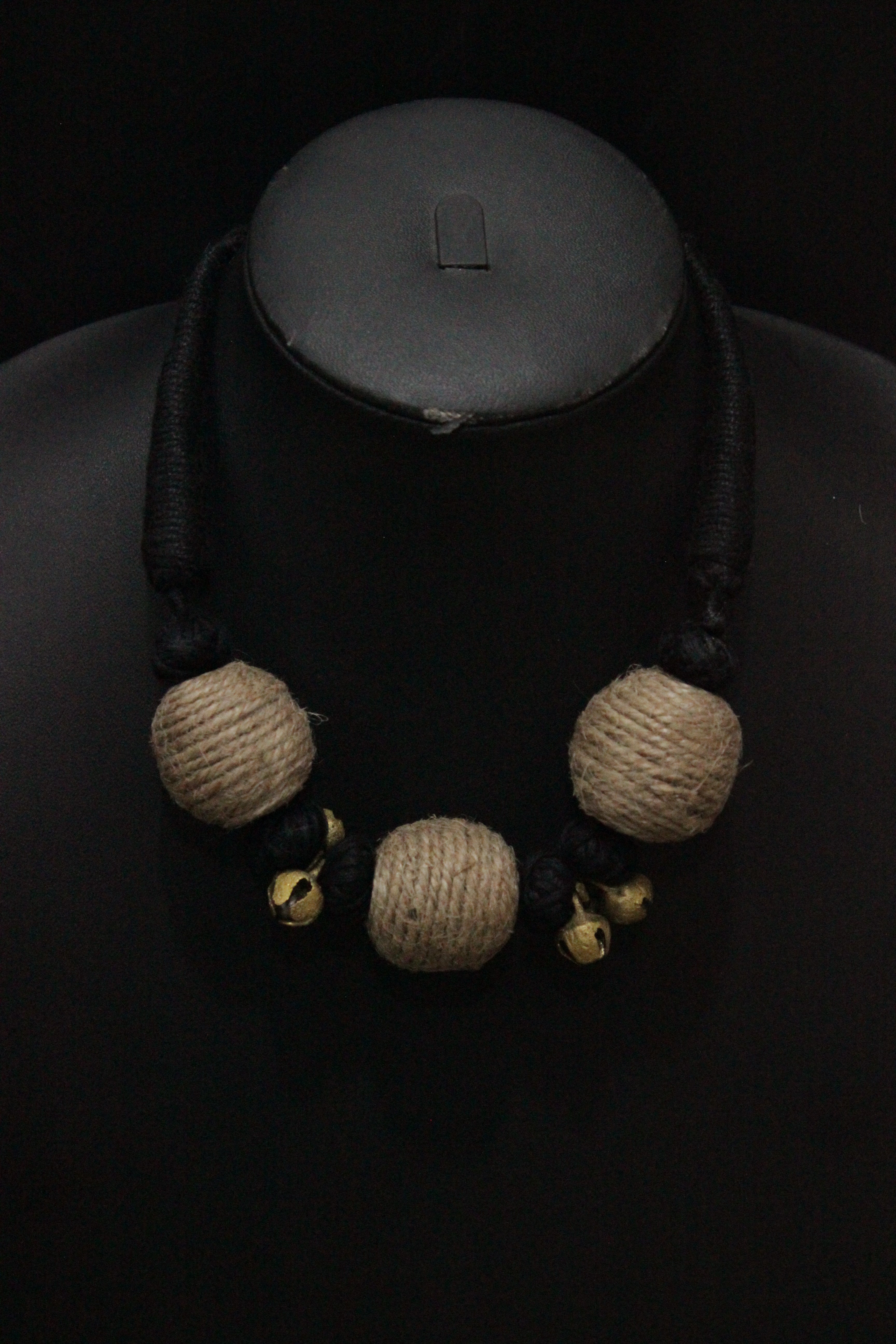 Ghungroo Embellished Handcrafted Jute Choker Necklace Set