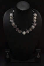Load image into Gallery viewer, Stamped Coins Thread Closure Choker Necklace Set
