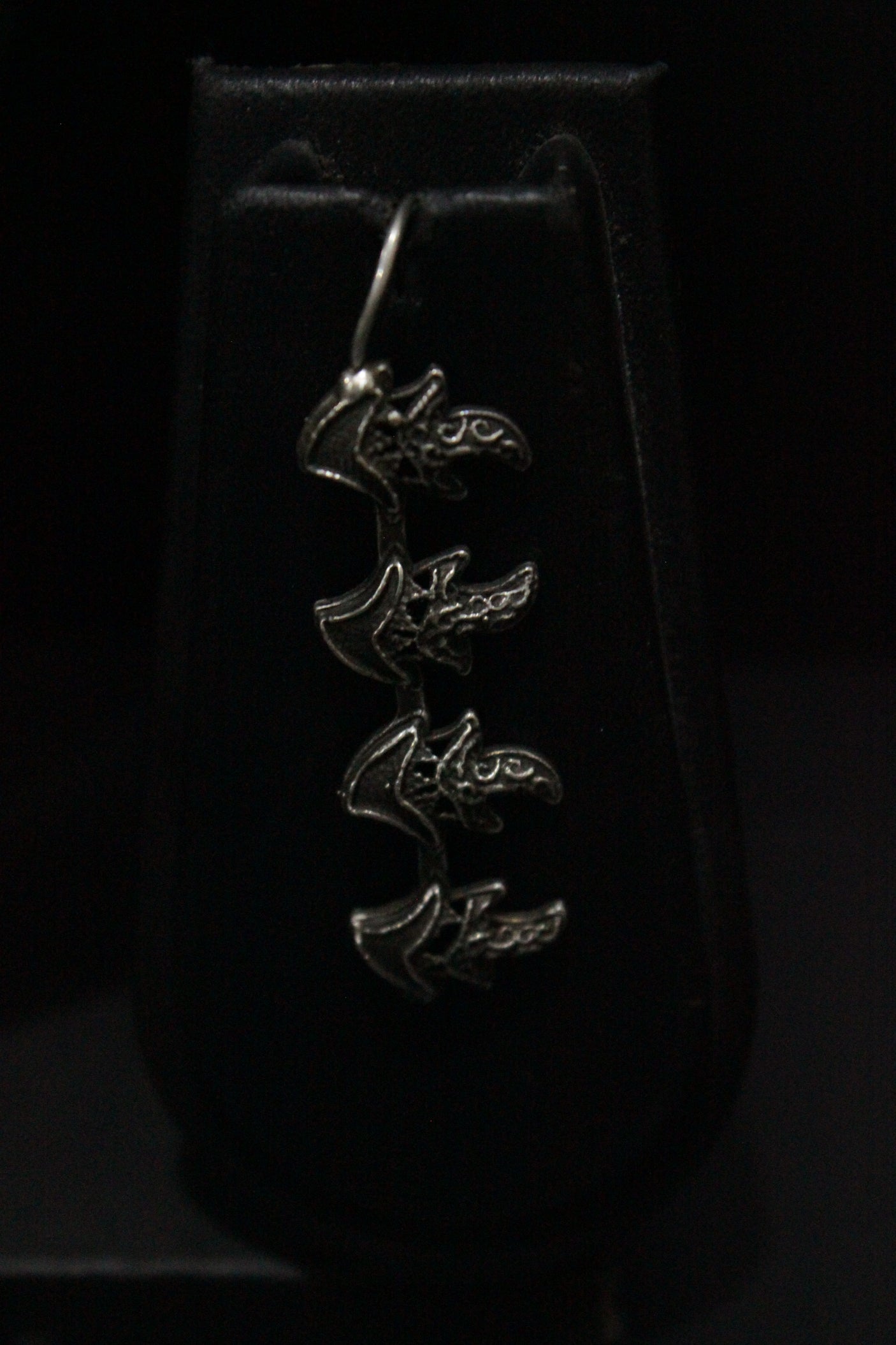 Long Metal Beads Chain Oxidised Silver Metal Necklace Set