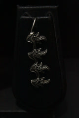 Long Metal Beads Chain Oxidised Silver Metal Necklace Set