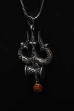 Load image into Gallery viewer, Trishul Shape Pendant Long Chain Necklace Set
