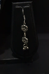 Crescent Moon Shaped Statement Pendant Collar Necklace with Indigo Fabric