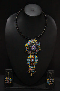 3 Layer Pendant Terracotta Clay Choker Necklace Set