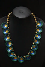 Load image into Gallery viewer, Handcrafted Peacock Feathers Motif Terracotta Clay Necklace Set
