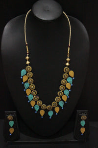 Vibrant Handcrafted Choker Style Terracotta Clay Necklace Set