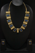 Load image into Gallery viewer, Golden Geometric Handcrafted Terracotta Clay Choker Necklace Set
