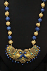 Handcrafted Peacock Motif Terracotta Clay Necklace Set