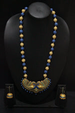 Load image into Gallery viewer, Handcrafted Peacock Motif Terracotta Clay Necklace Set
