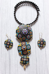 3 Layer Pendant Terracotta Clay Choker Necklace Set