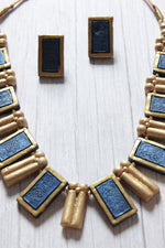 Load image into Gallery viewer, Golden Geometric Handcrafted Terracotta Clay Choker Necklace Set
