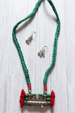 Load image into Gallery viewer, Braided Fabric Threads Metal Pendant Necklace Set
