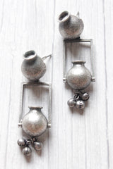 Matka Motifs Ghungroo Beads Embellished Oxidised Finish Dangler Earrings