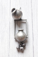 Matka Motifs Ghungroo Beads Embellished Oxidised Finish Dangler Earrings