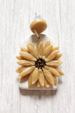Load image into Gallery viewer, Handcrafted Sunflower Polymer Clay Dangler Earrings
