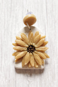 Handcrafted Sunflower Polymer Clay Dangler Earrings