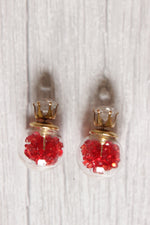 Load image into Gallery viewer, Red Glass Ball Stud Earrings
