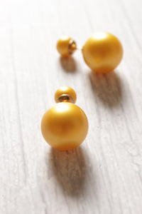 Yellow Glass Stud Earrings