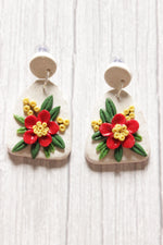 Load image into Gallery viewer, Vibrant Handcrafted Flower &amp; Leaf Motifs Polymer Clay Dangler Earrings
