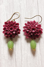 Load image into Gallery viewer, Vibrant Handcrafted Orchid Flower Motif Polymer Clay Drop Earrings
