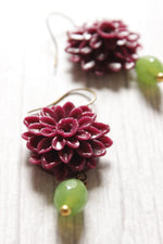 Load image into Gallery viewer, Vibrant Handcrafted Orchid Flower Motif Polymer Clay Drop Earrings

