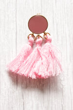 Load image into Gallery viewer, Pink-Toned Copper Plated Tassel Earrings
