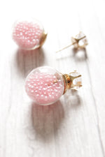 Load image into Gallery viewer, Pink Glass Ball Stud Earrings
