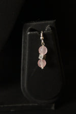Load image into Gallery viewer, Baby Pink Jade Beads Rope Closure Necklace Set with Silver Finish Ganesha Metal Pendant
