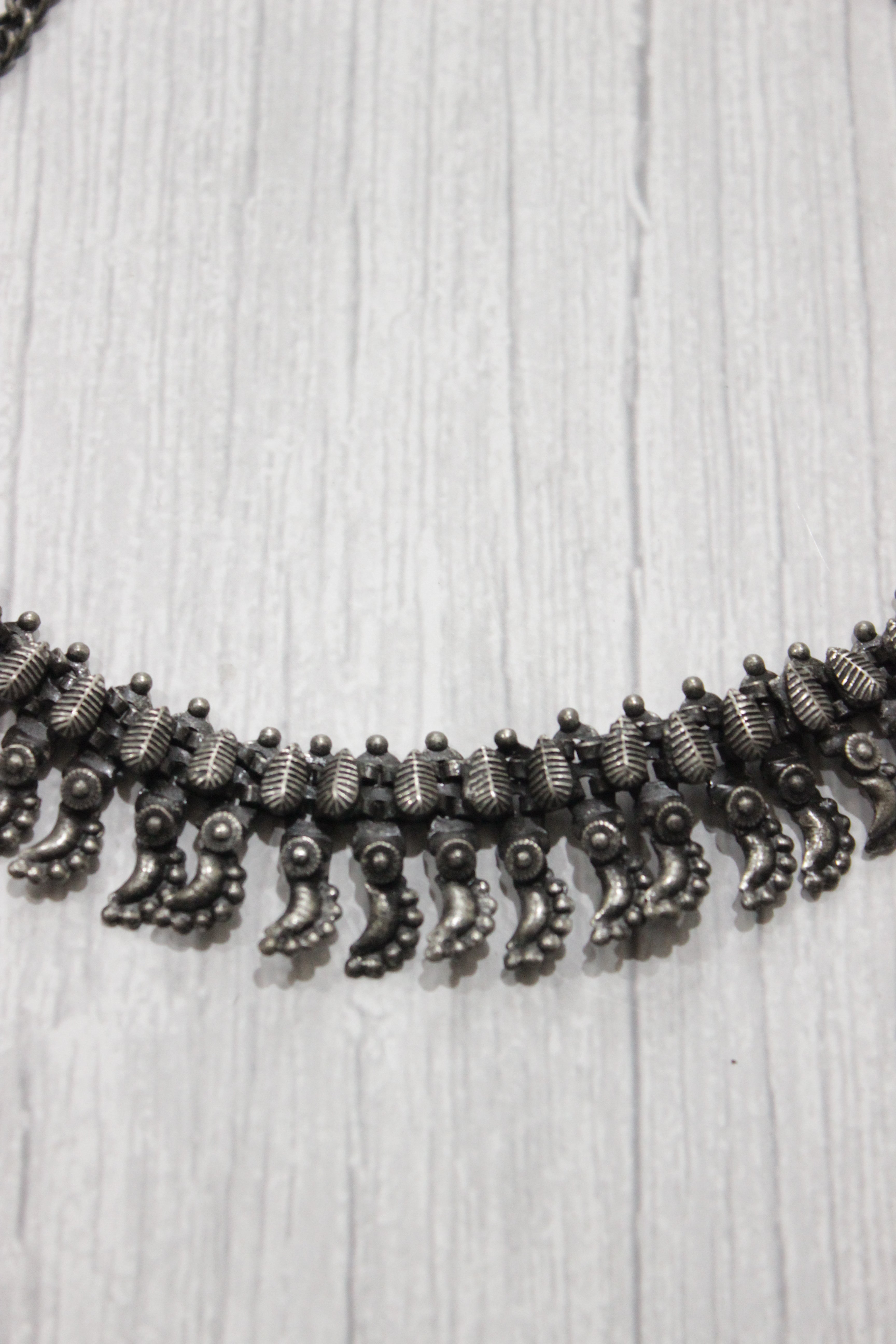 Oxidised Finish Black Choker Necklace