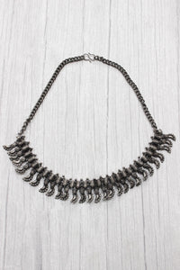 Oxidised Finish Black Choker Necklace