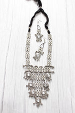 Load image into Gallery viewer, Mirror Work Elaborately Detailed Necklace Set with Adjustable Thread Closure
