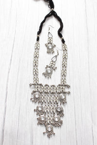 Mirror Work Elaborately Detailed Necklace Set with Adjustable Thread Closure