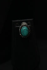 Load image into Gallery viewer, Set of 2 - Turquoise Natural Stone Embedded Necklace Set in Silver Finish with Ring
