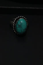 Load image into Gallery viewer, Set of 2 - Turquoise Natural Stone Embedded Necklace Set in Silver Finish with Ring
