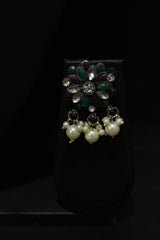Flower & Heart Motifs Rhinestones Embedded Choker Necklace Set