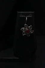 Load image into Gallery viewer, Oxidised Finish Fuchsia Glass Stones Embedded Metal Necklace Set
