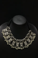 Black Rhinestones Embedded Elegant Choker Necklace Set