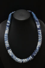 Load image into Gallery viewer, Handcrafted Natural Dyed Indigo Fabric Choker Necklace
