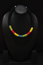 Load image into Gallery viewer, Multi-Color Choker Necklace Handcrafted with Fabric Threads
