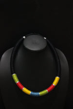 Load image into Gallery viewer, Multi-Color Choker Necklace Handcrafted with Fabric Threads
