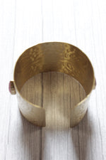 Load image into Gallery viewer, Statement Ruby Centerpiece Embedded Gold Finish Bracelet
