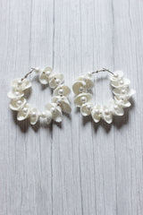 Serene White Sea Shell Hoop Earrings