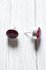 Load image into Gallery viewer, Pink Natural Gemstones Embedded Silver Plated Stud Earrings
