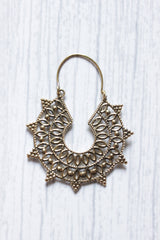 Brass Spiral Boho Hoop Earrings