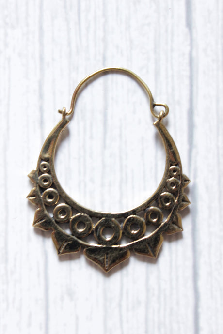 Brass Spiral Boho Hoop Earrings