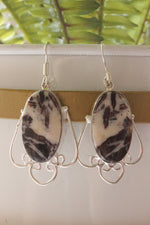 Load image into Gallery viewer, Coconut Jasper Rare Natural Gemstone Silver Plated Earrings
