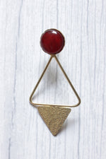 Load image into Gallery viewer, Ruby Natural Stone Brass Contemporary Earrings
