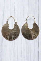 Vintage Brass Spiral Bali Handmade Hoop Earrings