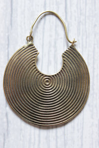 Vintage Brass Spiral Bali Handmade Hoop Earrings