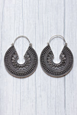 Load image into Gallery viewer, Spiral Boho Silver Plated Intricately Detailed Circular Earrings
